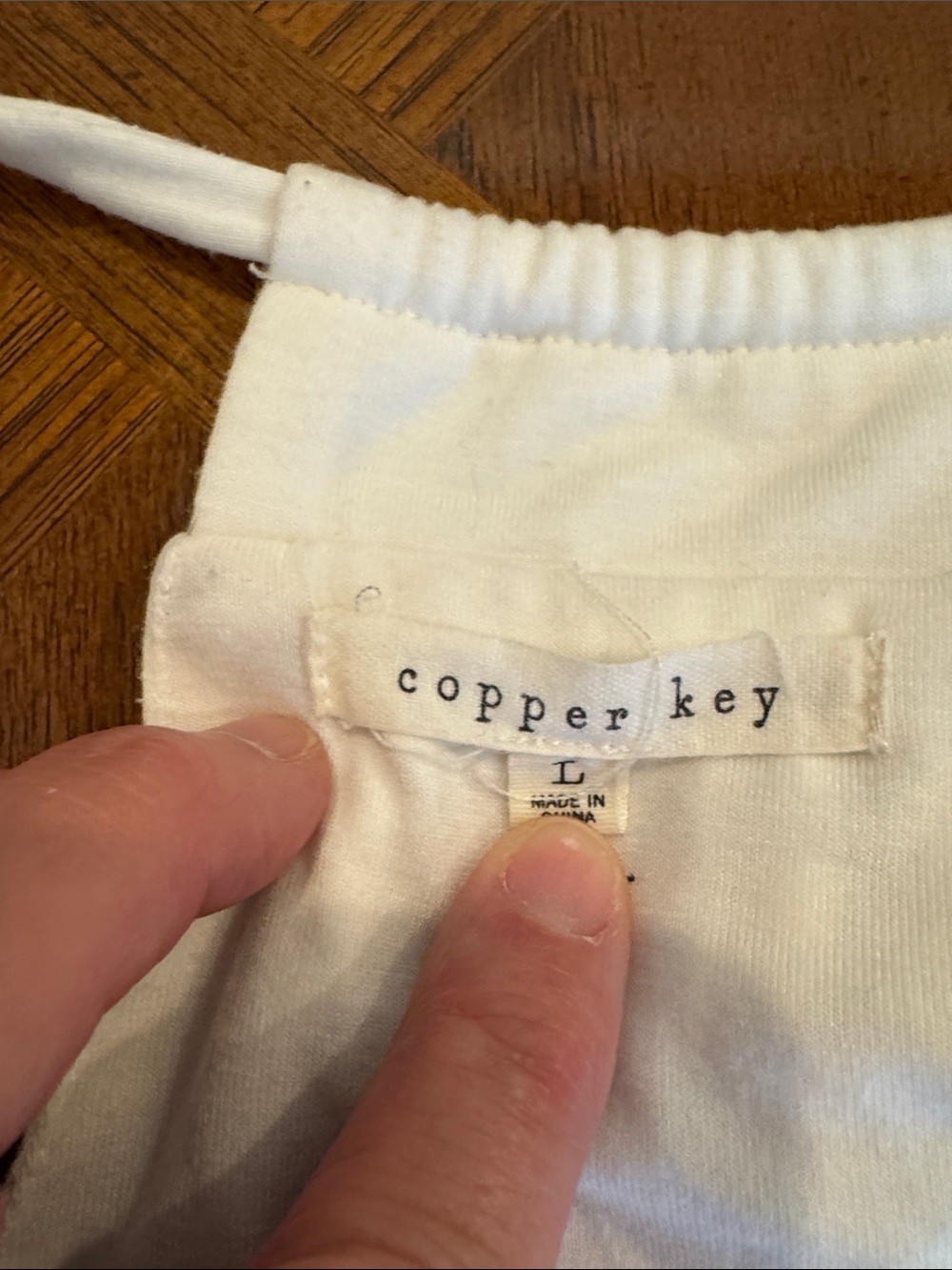 Copper Key White Ruffle-Hem Racerback Camisole L - Picture 2 of 3